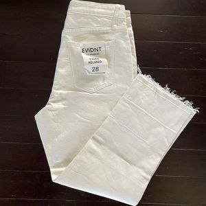 EVIDNT Los Angeles women’s white pants, Essen Relaxed size 28